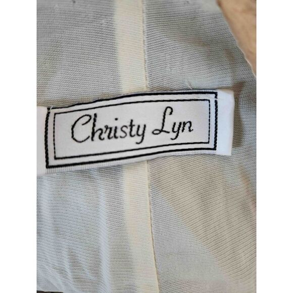 Christy Lyn women's Large-XL vintage 90s mauve floral rose dress tiered short sl - Picture 5 of 6